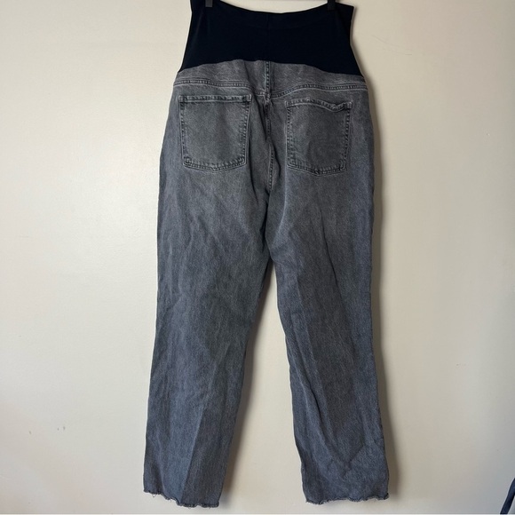 Old Navy Maternity Full Panel Slouchy Straight Distressed Gray Jeans 16 - Picture 2 of 11